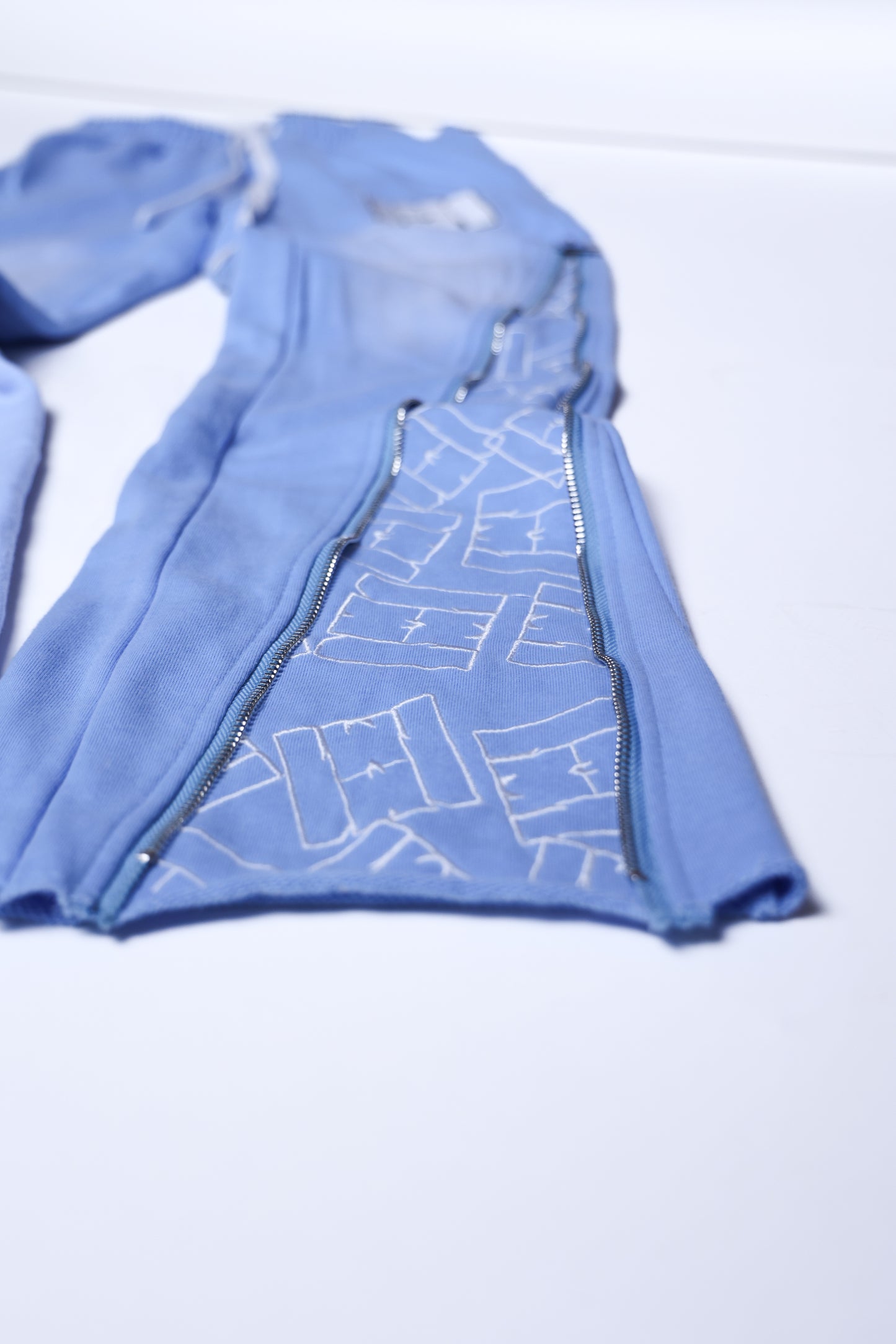 Baby blue signature zip up flared