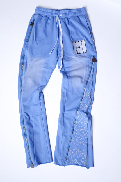 Baby blue signature zip up flared