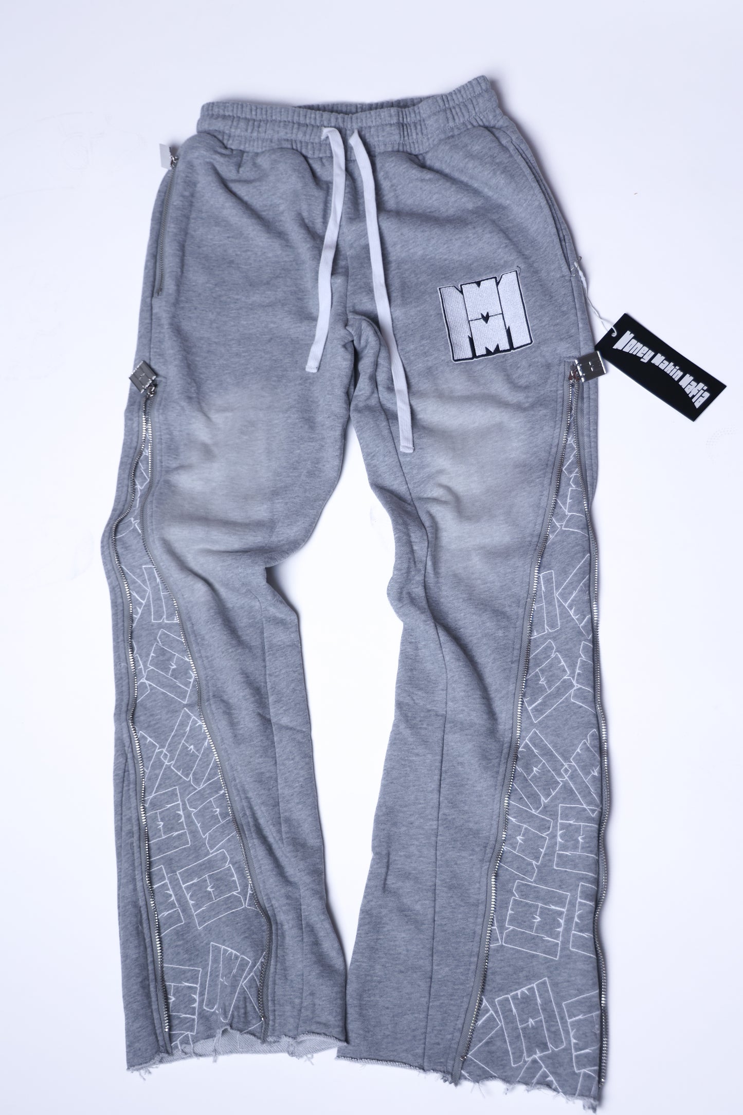 Grey signature zip up flared
