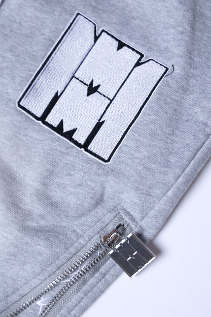 Grey signature zip up flared