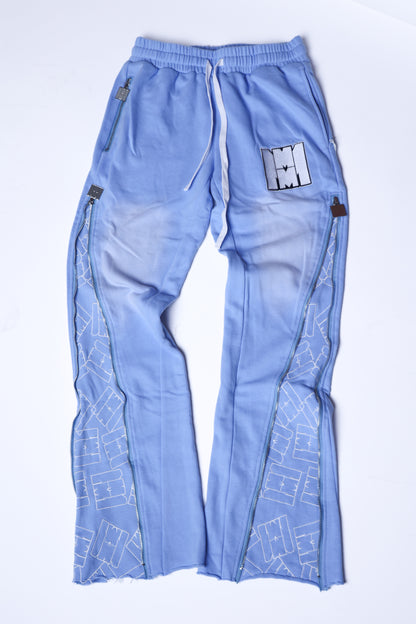 Baby blue signature zip up flared