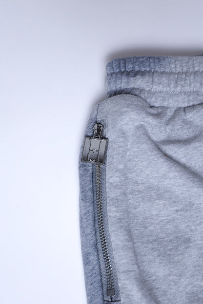 Grey signature zip up flared