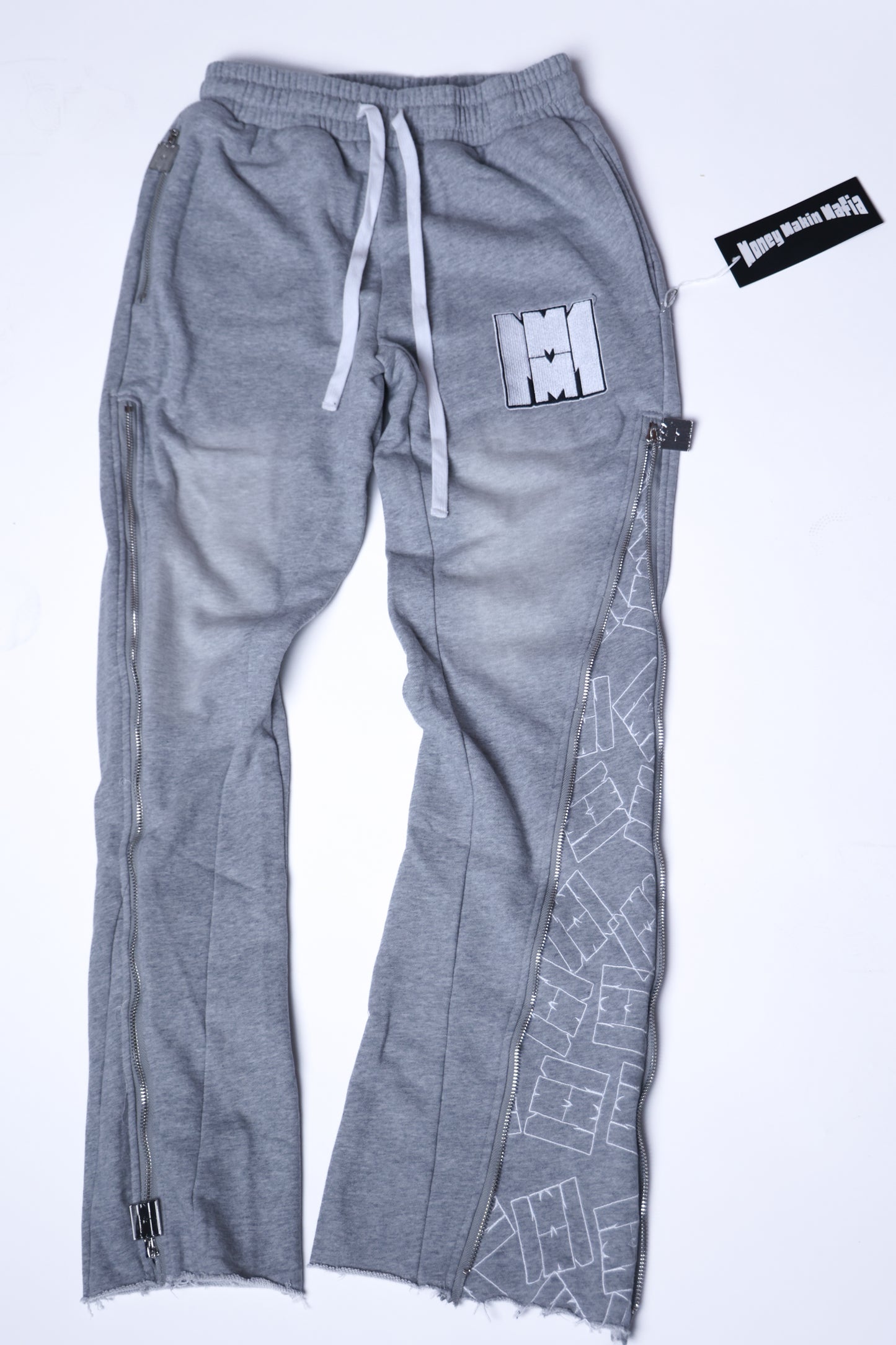 Grey signature zip up flared