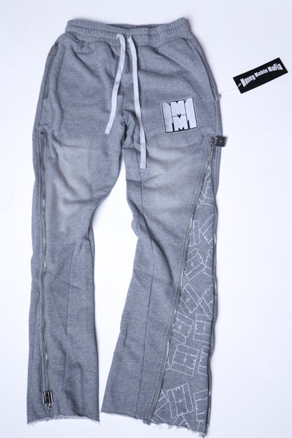 Grey signature zip up flared