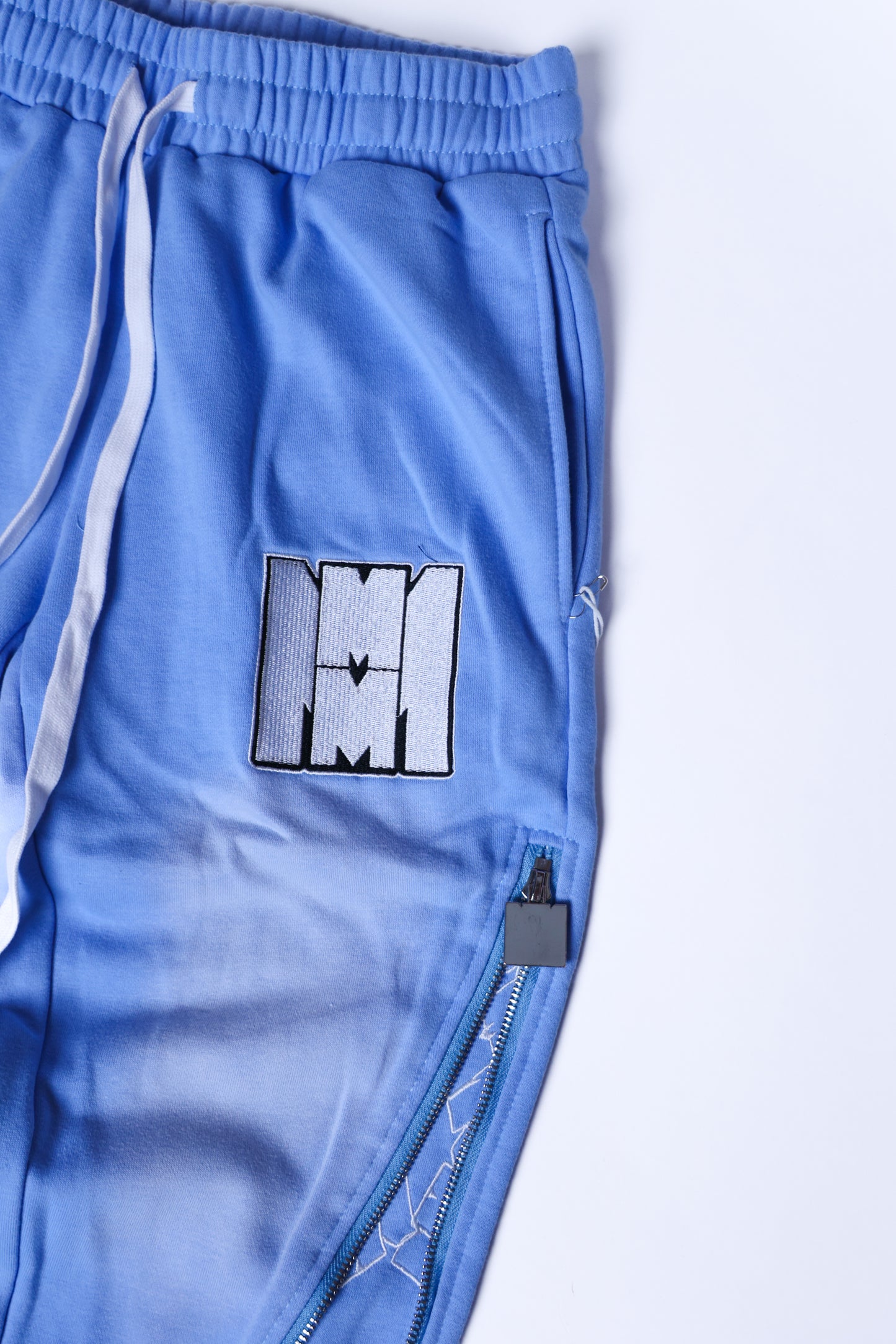 Baby blue signature zip up flared