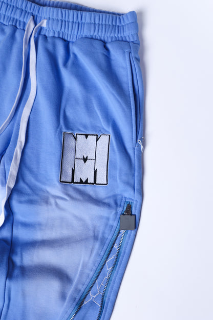 Baby blue signature zip up flared