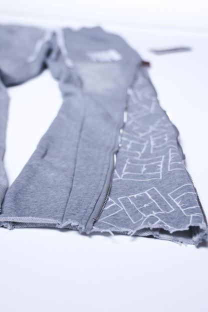 Grey signature zip up flared